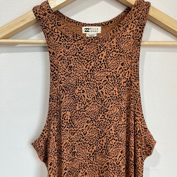 Billabong Tomboy Tank Maxi Dress S Brown Print Surf Boho Beachy Summer Casual - Picture 4 of 8